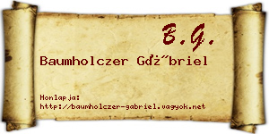 Baumholczer Gábriel névjegykártya